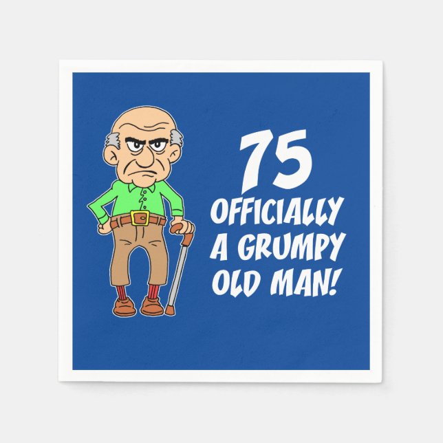 75 Officially A Grumpy Old Man Napkin (Front)