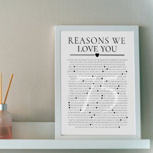 75 reasons why we love you 80th 60th birthday 40th poster