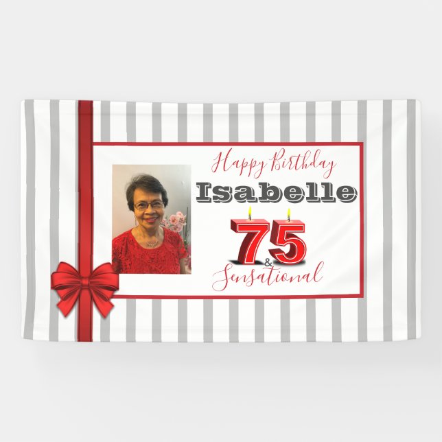 75 & SENSATIONAL 75th Birthday Party Banner (Horizontal)