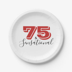 75 & SENSATIONAL 75th Birthday Party Paper Plate
