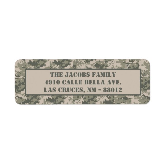 .75"x2.25" ARMY ACU Camo Return Address Label (Front)