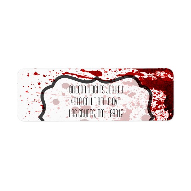 .75"x2.25" Business Address Label Blood Splatter V (Front)