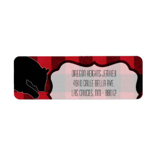 .75"x2.25" Business Address Label Red Buffalo Bear