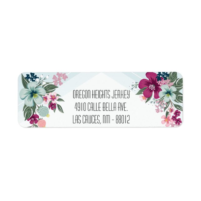 .75"x2.25" Business Address Label Tropical Flowers (Front)