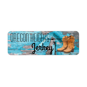 .75"x2.25" Business Product Tag Label Blue Wood Ba