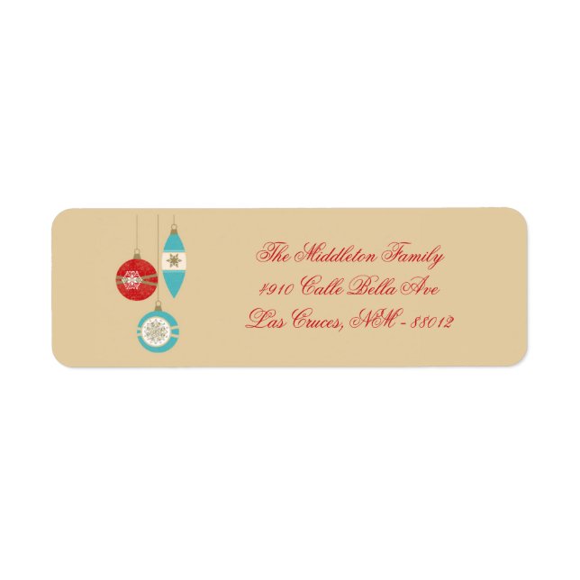 .75"x2.25" Christmas Ornament Return Address Labe (Front)