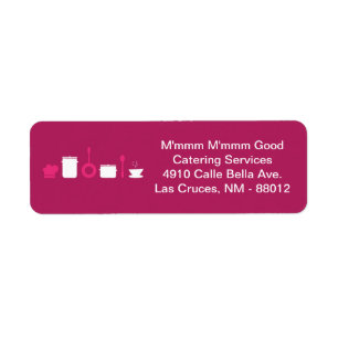.75"x2.25" Hot Pink Catering Return Address Label