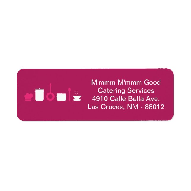 .75"x2.25" Hot Pink Catering Return Address Label (Front)