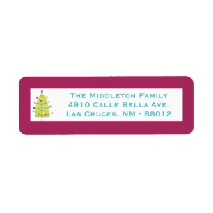 .75"x2.25" Modern Christma Tree Return Label