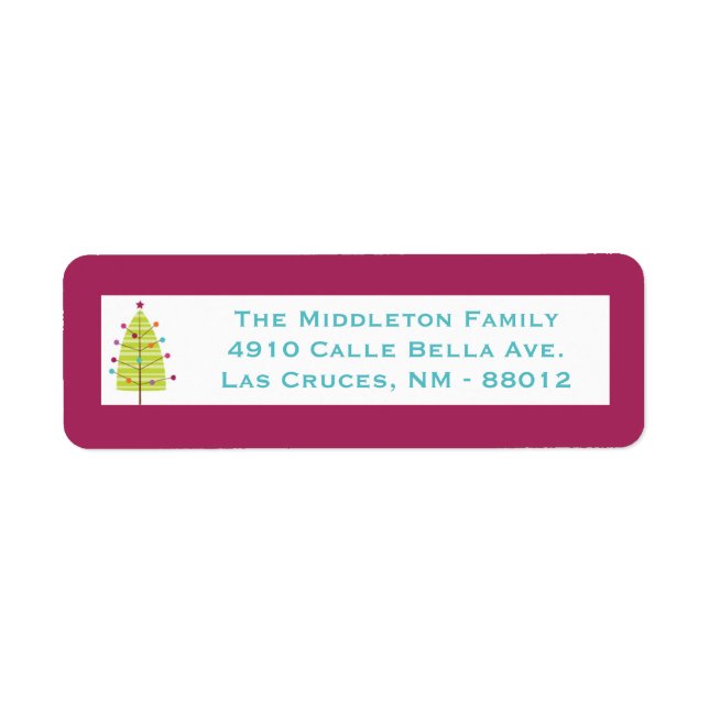 .75"x2.25" Modern Christma Tree Return Label (Front)