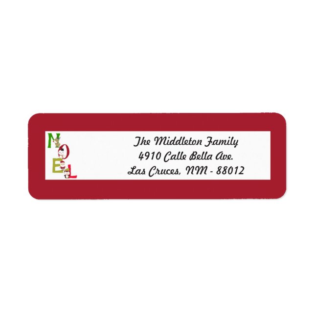 .75"x2.25" NOEL Christmas Santa Return Label (Front)