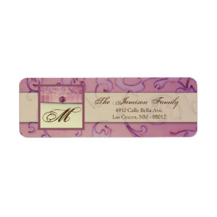 .75"x2.25" Return Address Amethyst Jewel Embossed