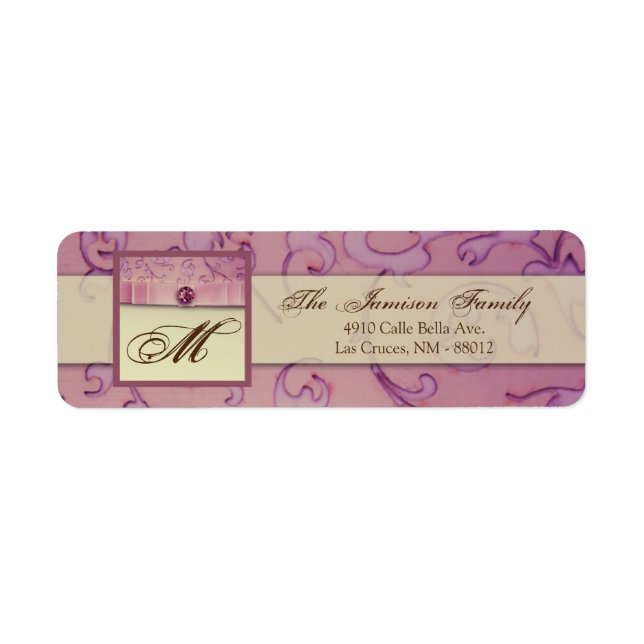 .75"x2.25" Return Address Amethyst Jewel Embossed (Front)