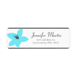 .75"x2.25" Return Address Blue Tea Arizona Flower