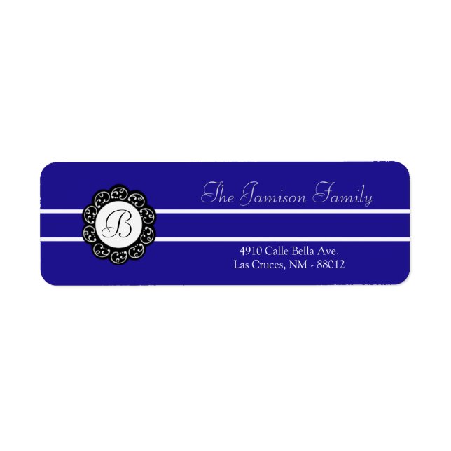 .75"x2.25" Return Address Blue & White (Front)