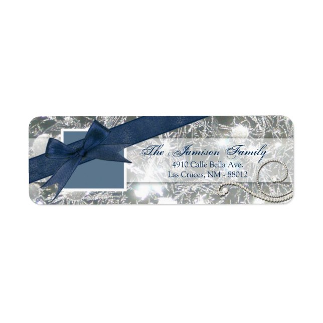 .75"x2.25" Return Address Cracked Ice Winter Snow (Front)