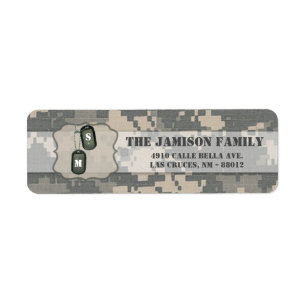 .75"x2.25" Return Address Label ARMY ACU Uniform