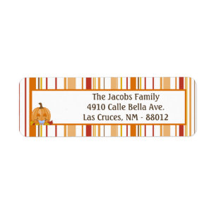 .75"x2.25" Return Address Label Autumn Fall Pumpki