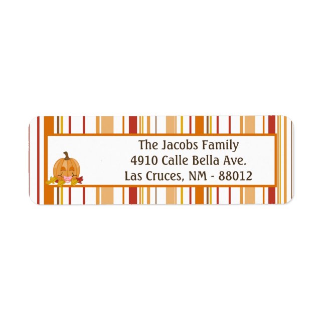 .75"x2.25" Return Address Label Autumn Fall Pumpki (Front)