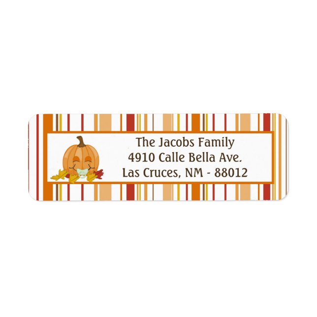 .75"x2.25" Return Address Label Autumn Fall Pumpki (Front)