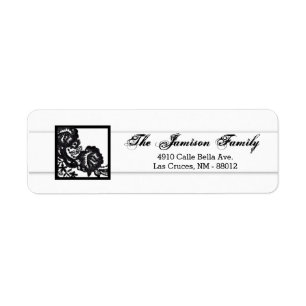 .75"x2.25" Return Address Label Black Lace Damask