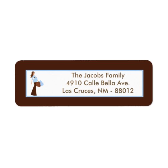 .75"x2.25" Return Address Label Blue Mod Mum Polka