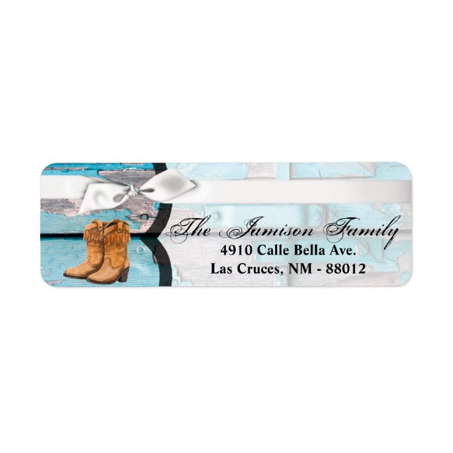 .75"x2.25" Return Address Label Blue Wood Barn (Front)