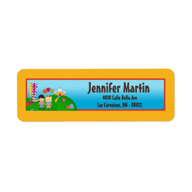.75"x2.25" Return Address Label Candy Land Ice (Front)