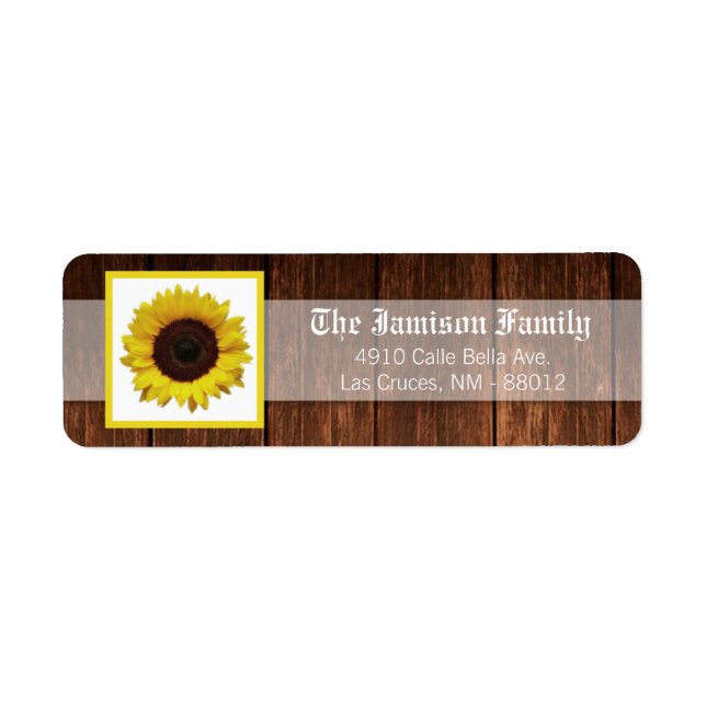 .75"x2.25" Return Address Label Country Sunflower (Front)