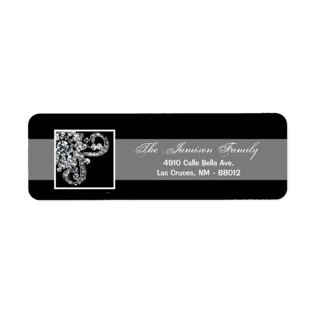 .75"x2.25" Return Address Label Diamond Jewellery (Front)