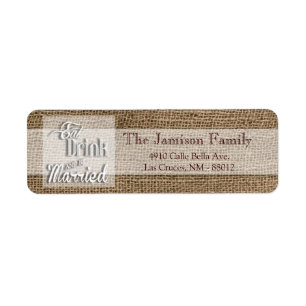 .75"x2.25" Return Address Label Eat Drink Married
