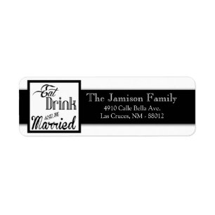.75"x2.25" Return Address Label Eat Drink Married