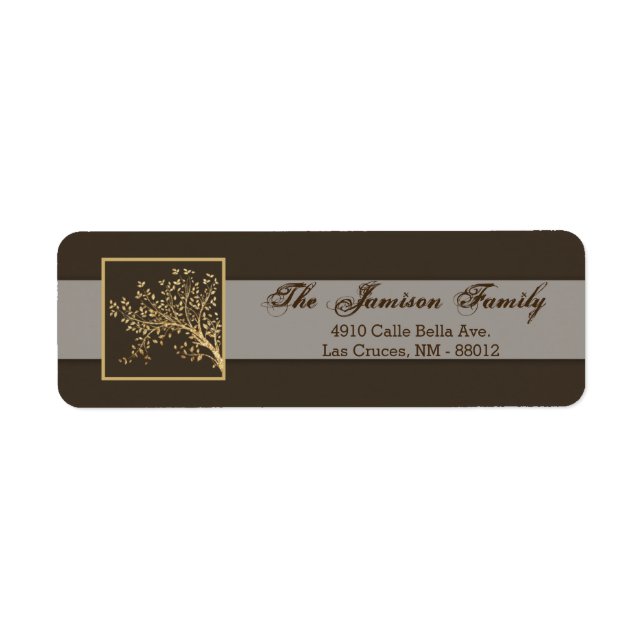.75"x2.25" Return Address Label Gold Foil Autumn (Front)