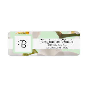 .75"x2.25" Return Address Label Green & Orchid
