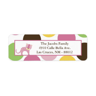 .75"x2.25" Return Address Label Jungle Queen Pink
