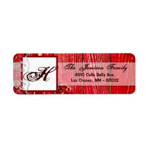 .75"x2.25" Return Address Label Lace Red Wood