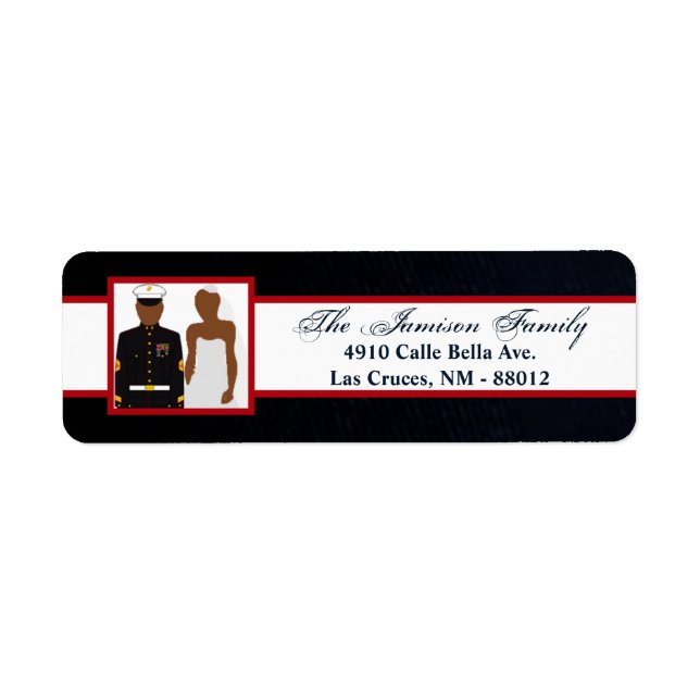 .75"x2.25" Return Address Label Marine African Ame (Front)