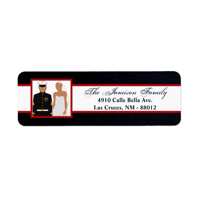 .75"x2.25" Return Address Label Marine Hispanic (Front)