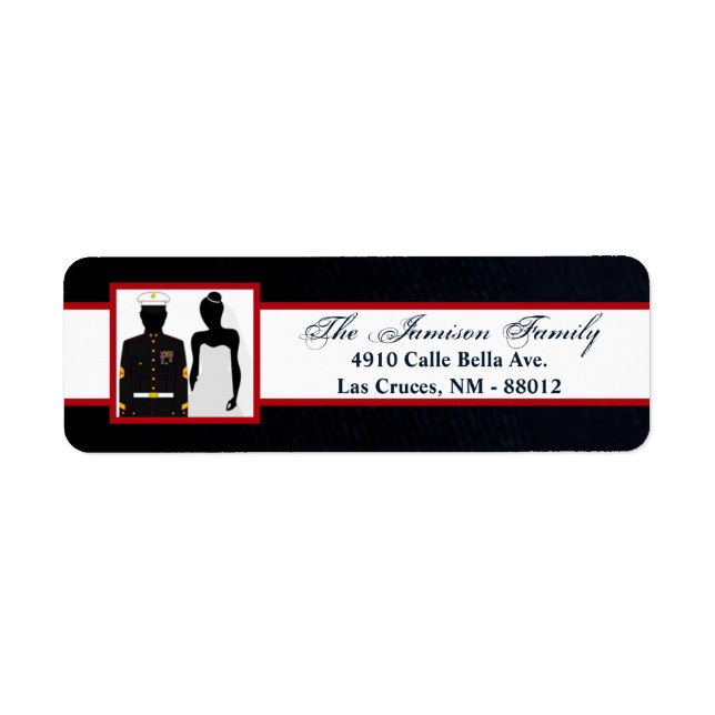 .75"x2.25" Return Address Label Marine Uniform (Front)
