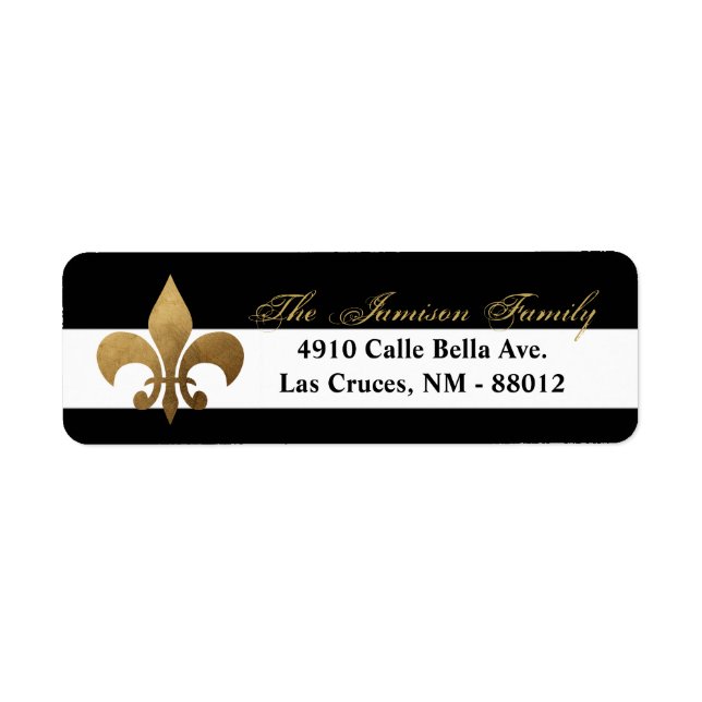 .75"x2.25" Return Address Label Modern Stripe Blac (Front)
