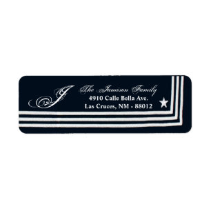 .75"x2.25" Return Address Label Navy Summer Dress