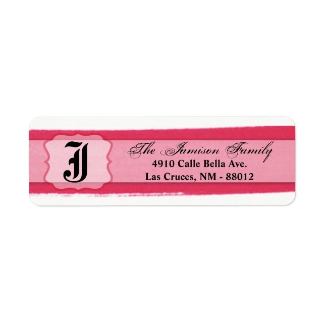 .75"x2.25" Return Address Label Ombre Stripe Pink (Front)
