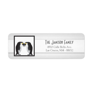 .75"x2.25" Return Address Label Penguins Mate Life