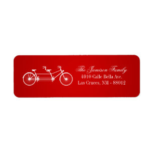 .75"x2.25" Return Address Label Red Double Bike