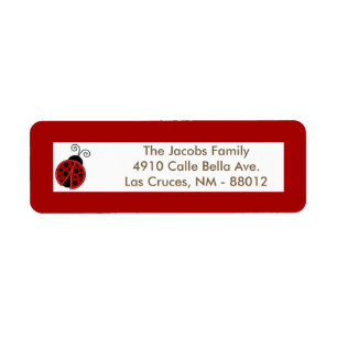 .75"x2.25" Return Address Label Red Ladybug