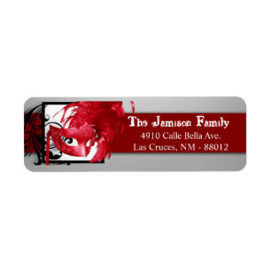 .75"x2.25" Return Address Label Red Masquerade