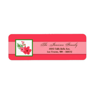 .75"x2.25" Return Address Label Spring Hibiscus