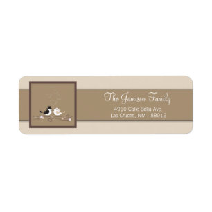 .75"x2.25" Return Address Label Wedding Birds Brid