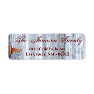 .75"x2.25" Return Address Label White Wash Wood Ba