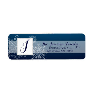 .75"x2.25" Return Address Label Winter Snowflakes